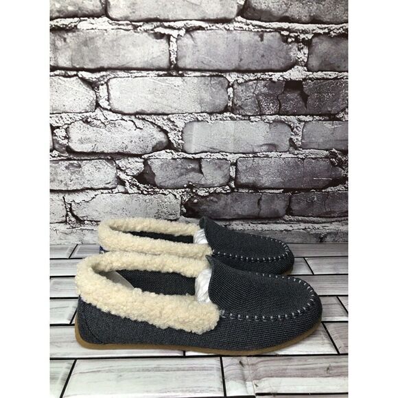 Rothy's Gray Textile The Slipper Fur Loafers Flat Faux Wool Women Sz 6M US/36EU - Picture 4 of 16